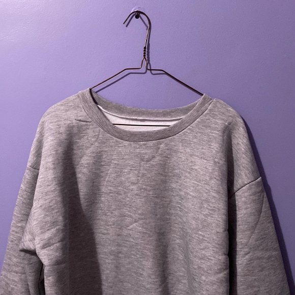 Women’s Oversized Grey Pullover Sweatshirt - Picture 2 of 7